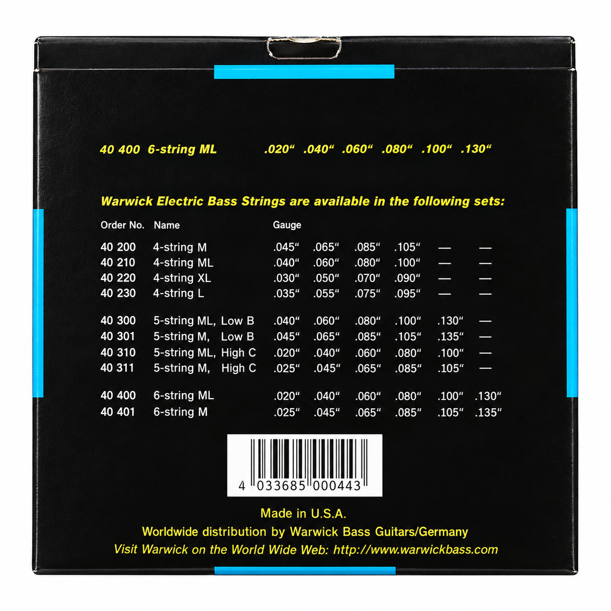 New: Warwick Black Label 5-String Bass Strings – Stainless Steel