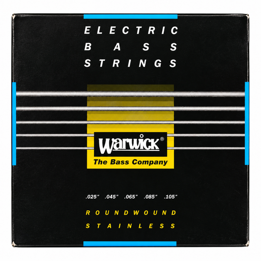 New: Warwick Black Label 5-String Bass Strings – Stainless Steel .025–.105